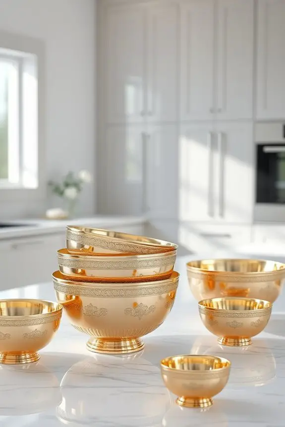 elegant gold mixing bowls
