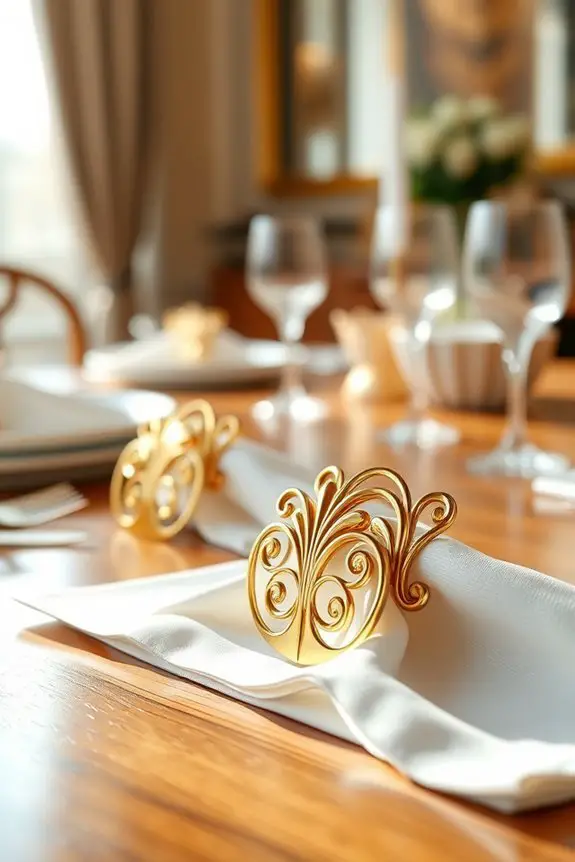 elegant gold napkin holders