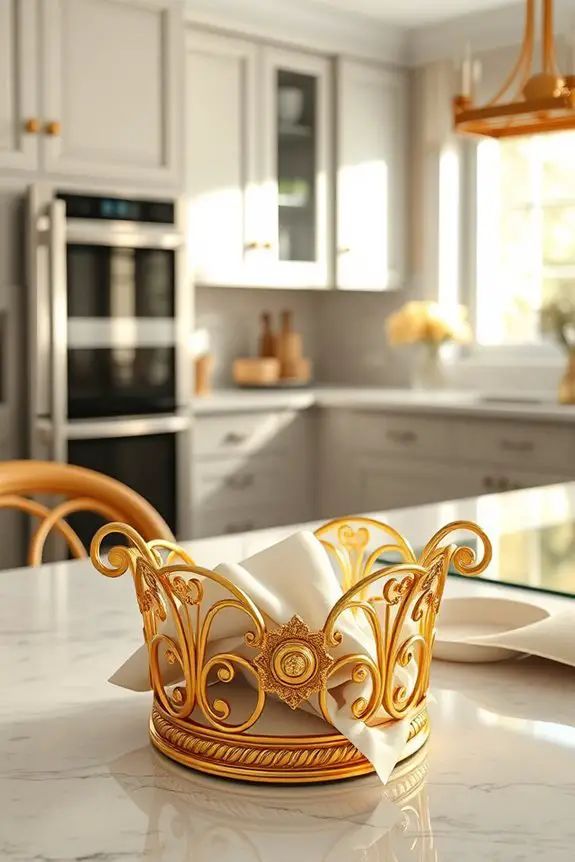elegant gold napkin holders