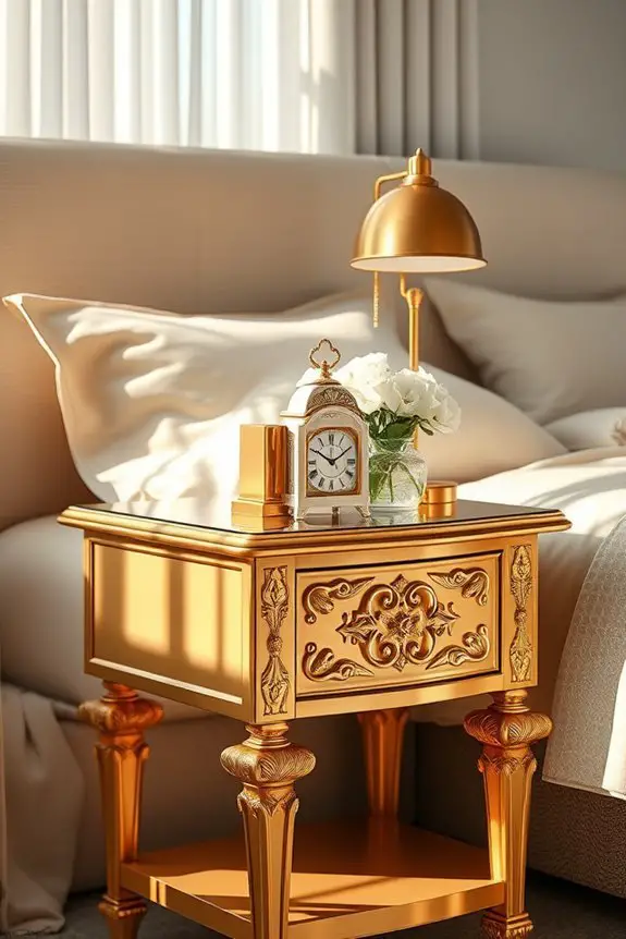 elegant gold nightstand options