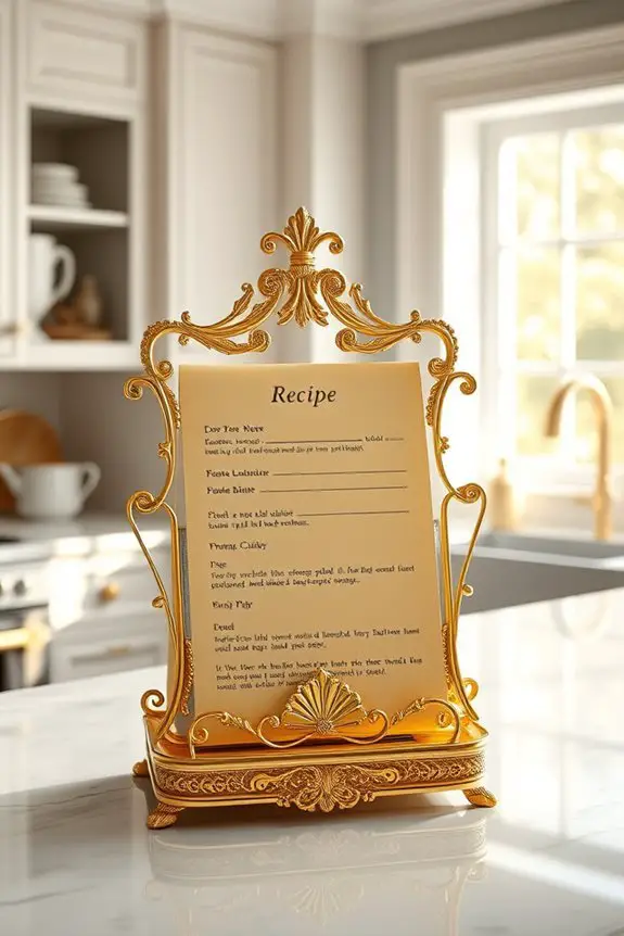 elegant gold recipe stands