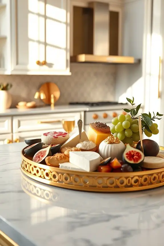 elegant gold serving trays