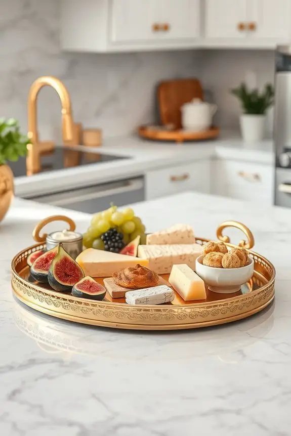 elegant gold serving trays