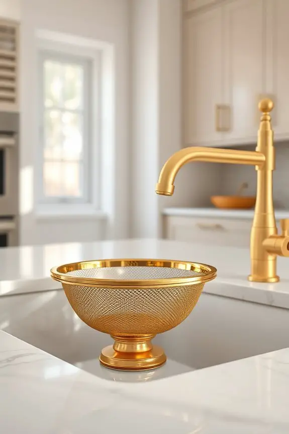 elegant gold sink strainers