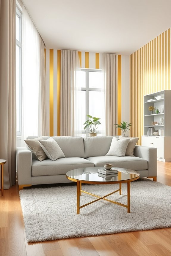 elegant gold stripe decor