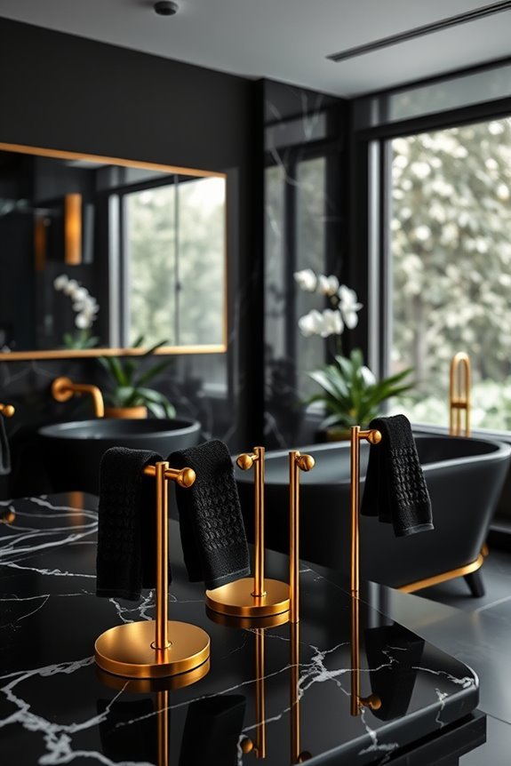 elegant gold towel holders