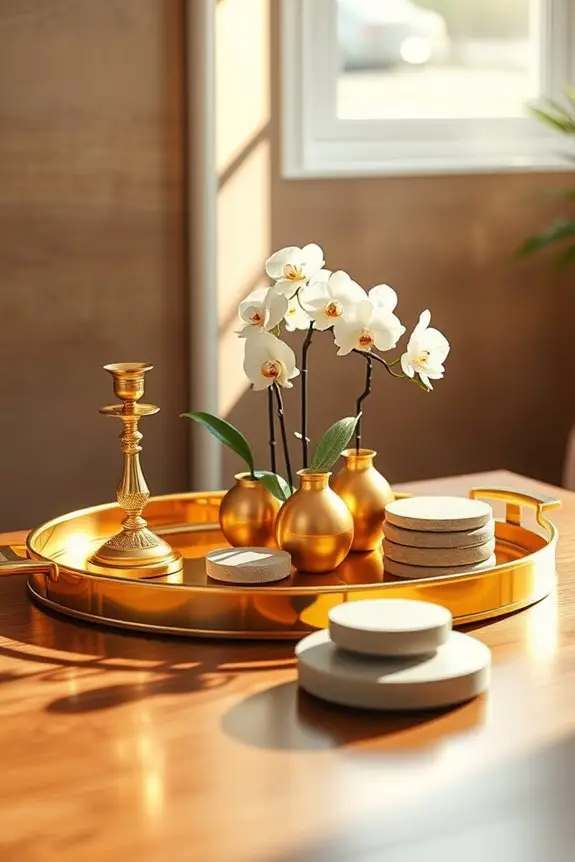 elegant gold tray decor