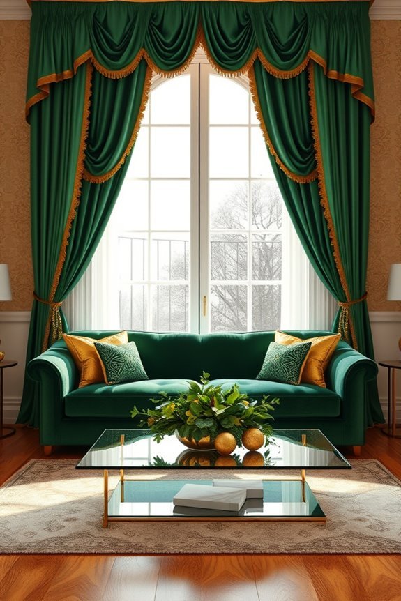 elegant gold trimmed curtains