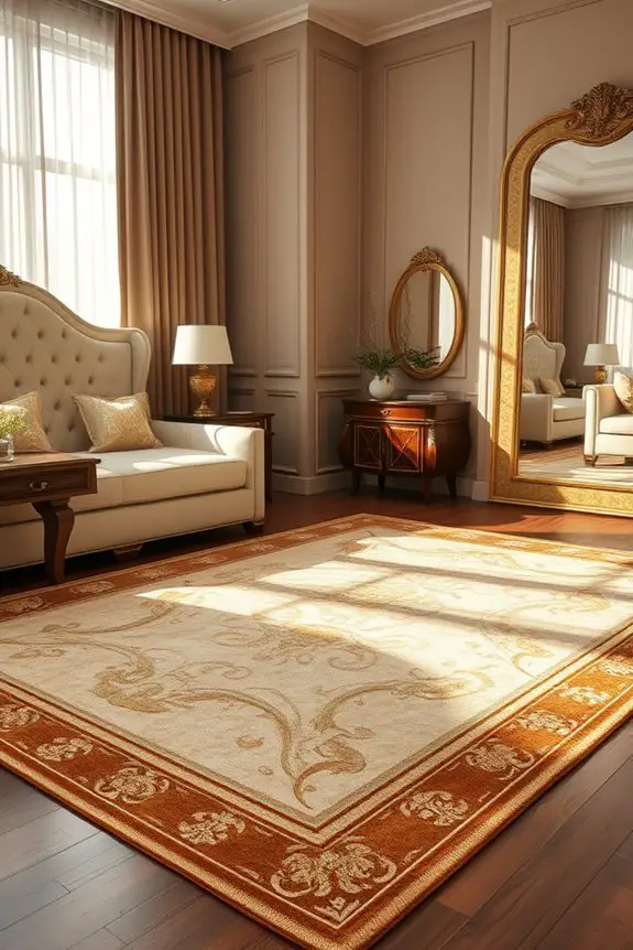 elegant gold trimmed rugs