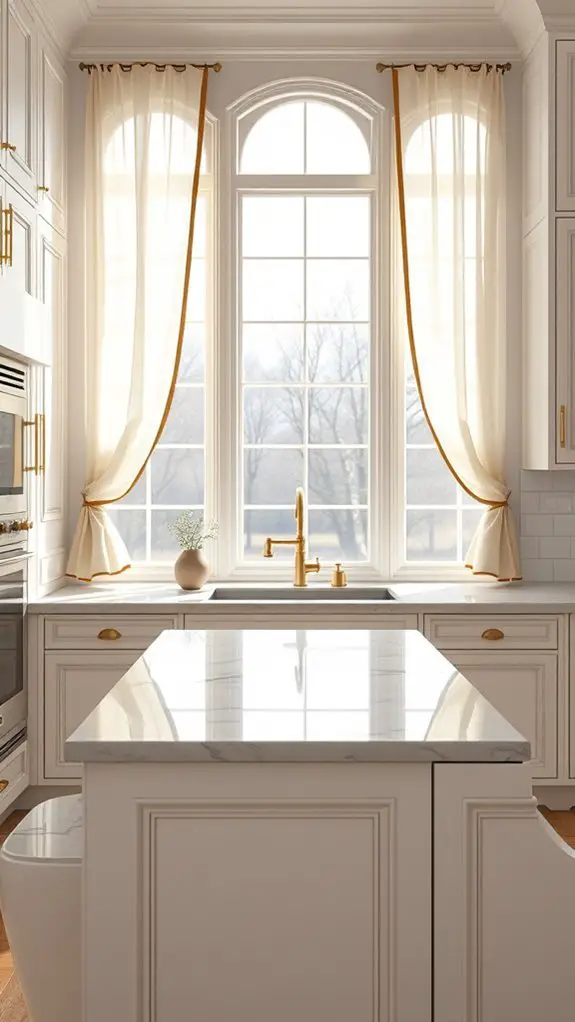 elegant gold trimmed treatments