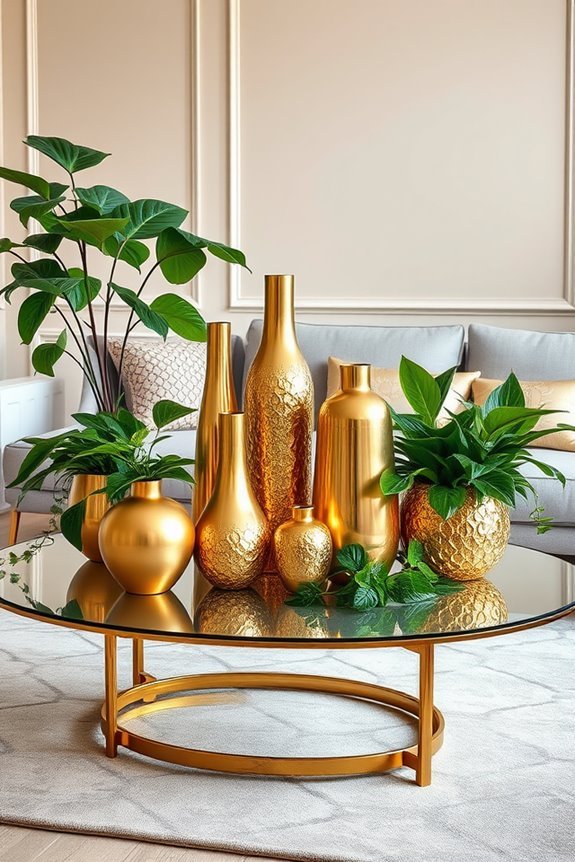 elegant gold vases collection