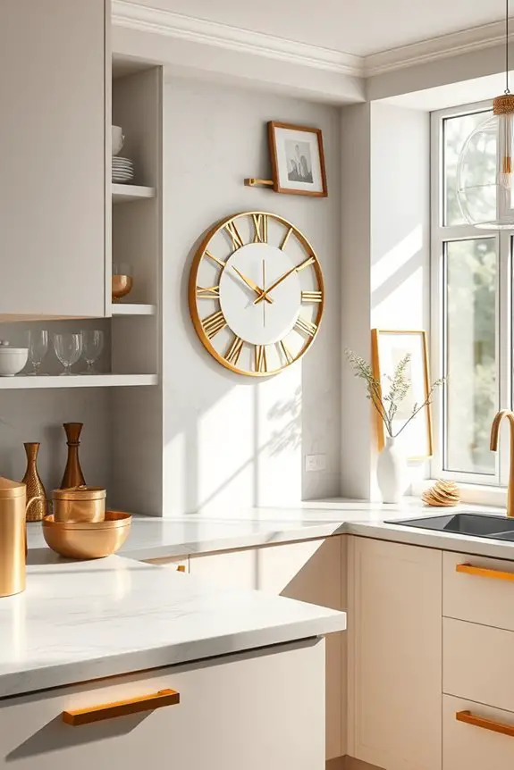 elegant gold wall clock