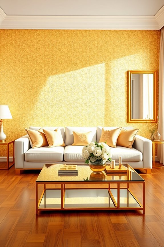 elegant gold wall treatment