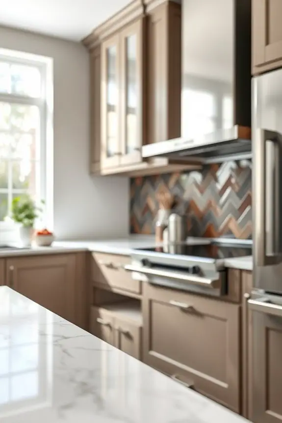 elegant gray brown backsplash designs