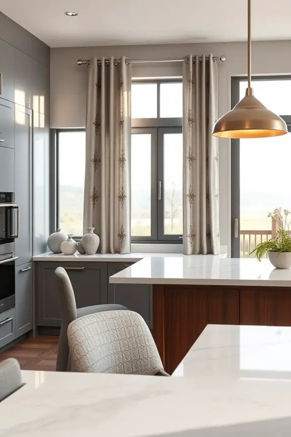 elegant gray brown window treatments