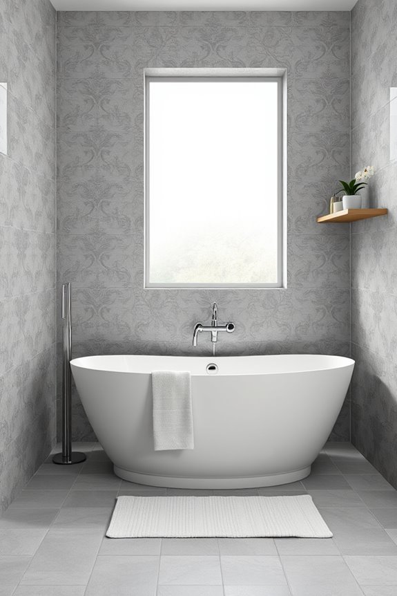 elegant gray floral tiles