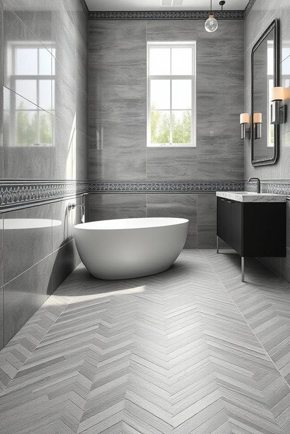 elegant gray tile borders