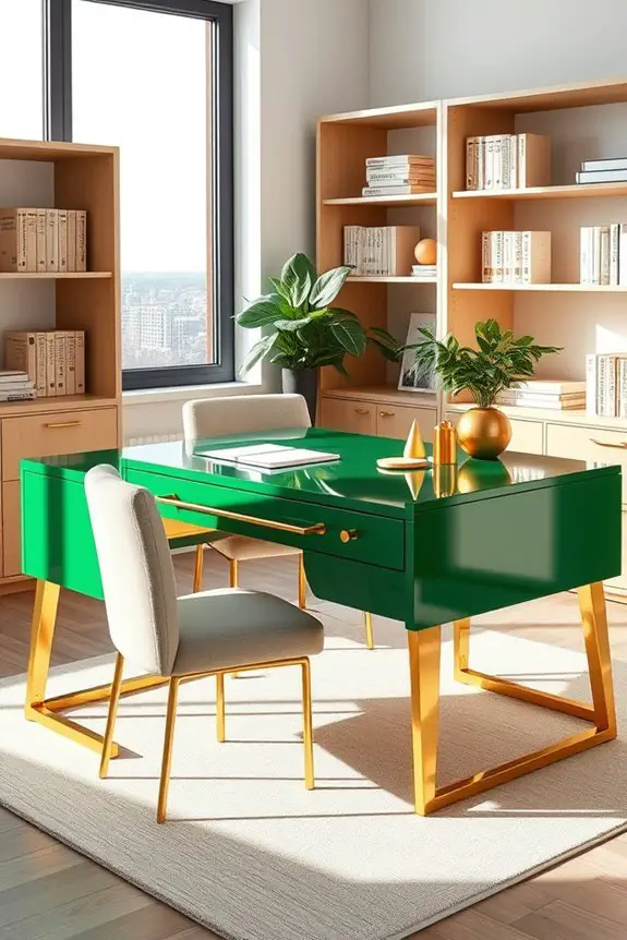 elegant green and gold