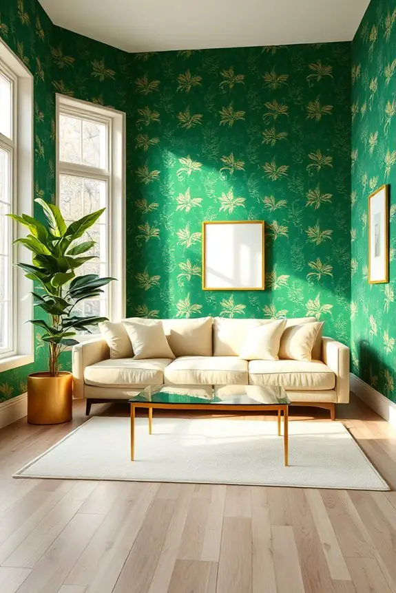 elegant green and gold