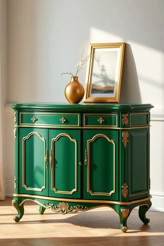elegant green gold buffet