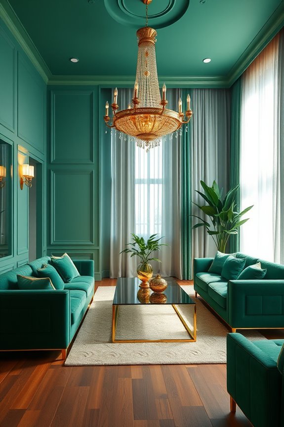 elegant green gold lighting