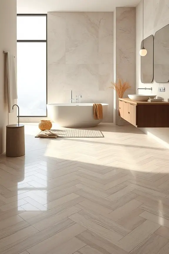 elegant herringbone tile design