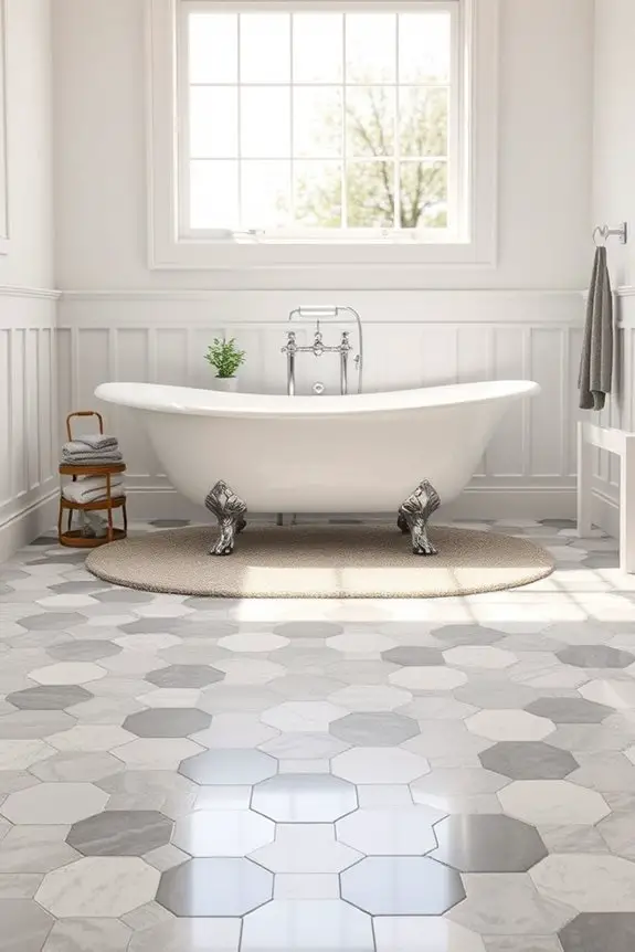 elegant hexagon floor tiles