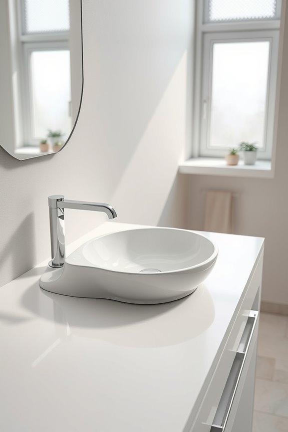 elegant hidden drain sinks