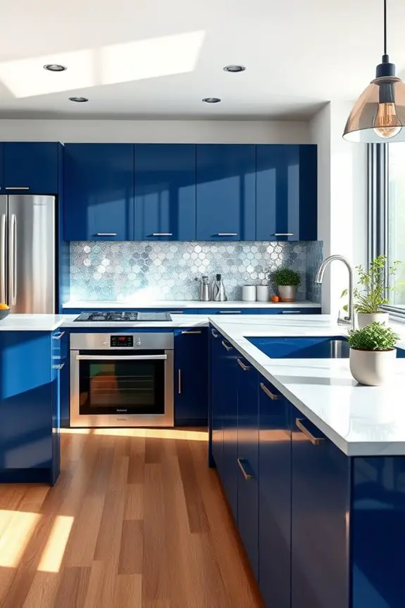 elegant indigo kitchen design