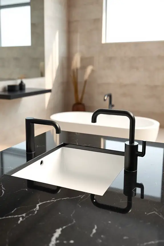 elegant integrated granite faucets