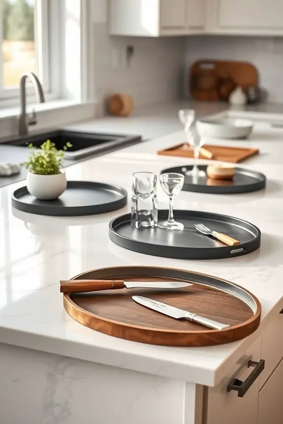 elegant kitchen serving trays