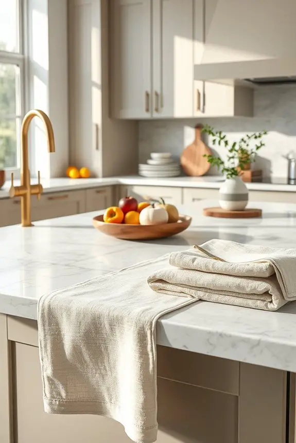elegant kitchen textile selection