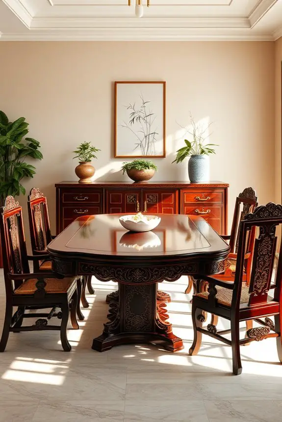 elegant lacquered dining furniture