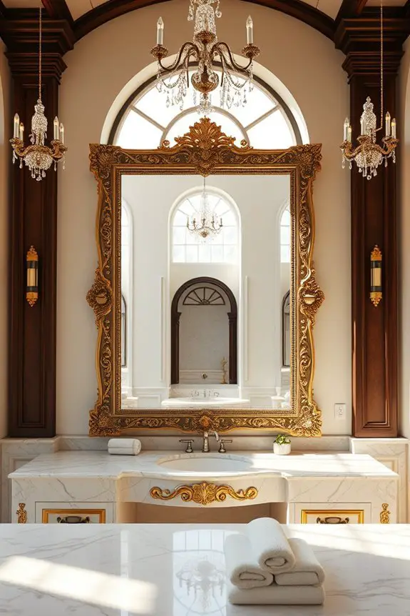 elegant large framed mirrors