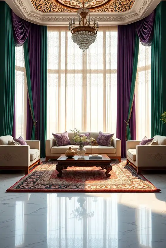 elegant layered curtain drapery