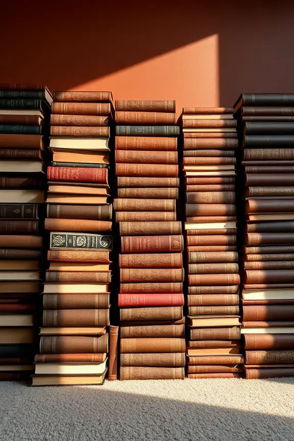 elegant leather bound book decor