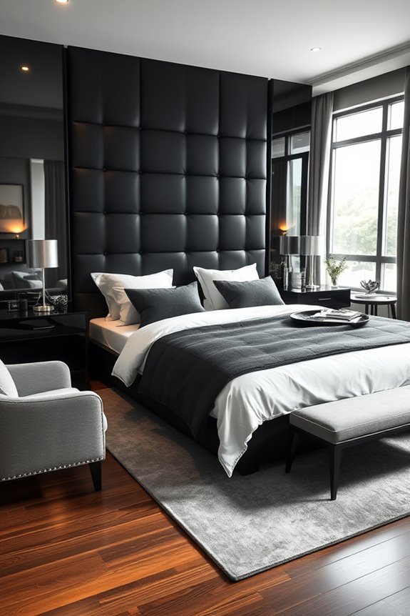 elegant leather headboard design