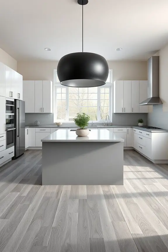 elegant lighting enhances flooring