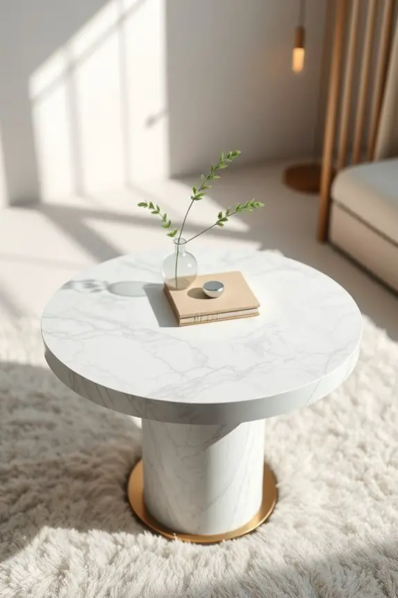 elegant marble bedside table