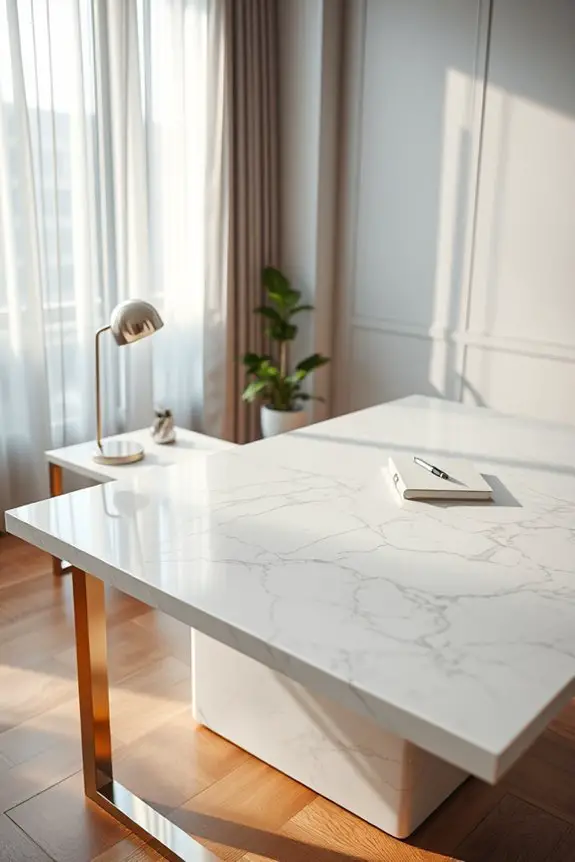 elegant marble desk aesthetics