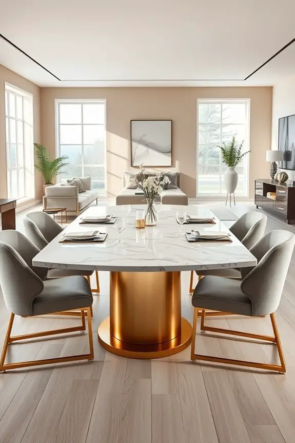 elegant marble dining table