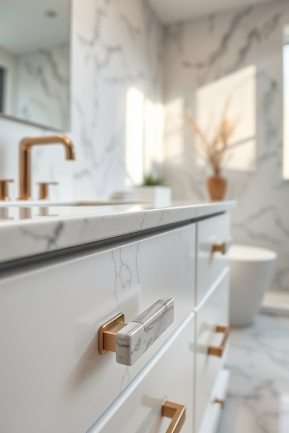 elegant marble drawer pulls
