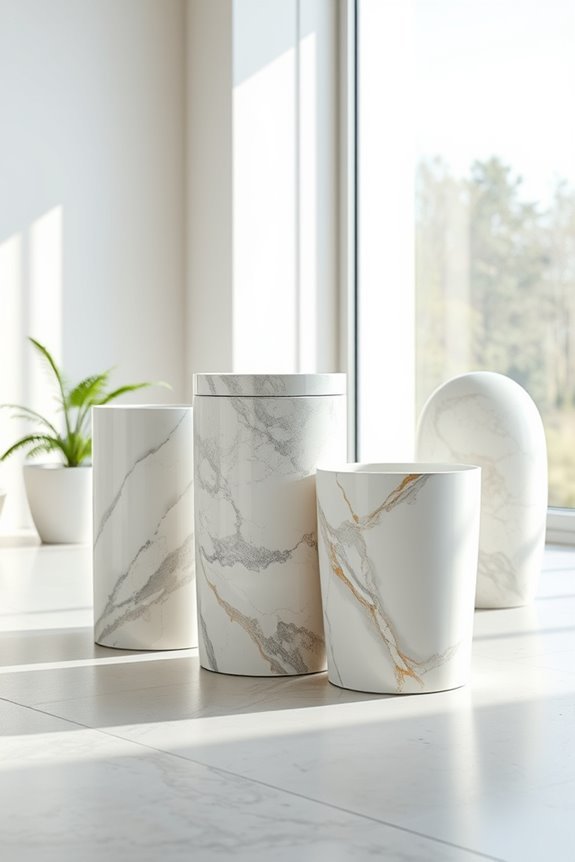 elegant marble dustbins design