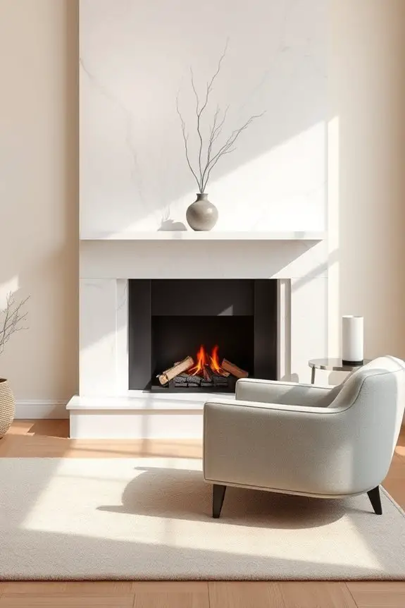 elegant marble fireplace surround