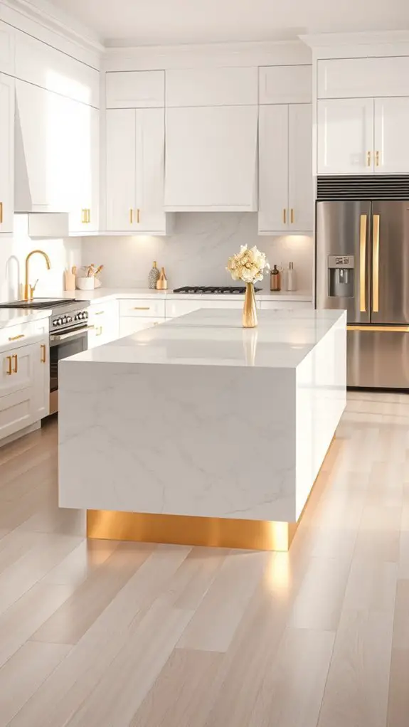 elegant marble island centerpiece