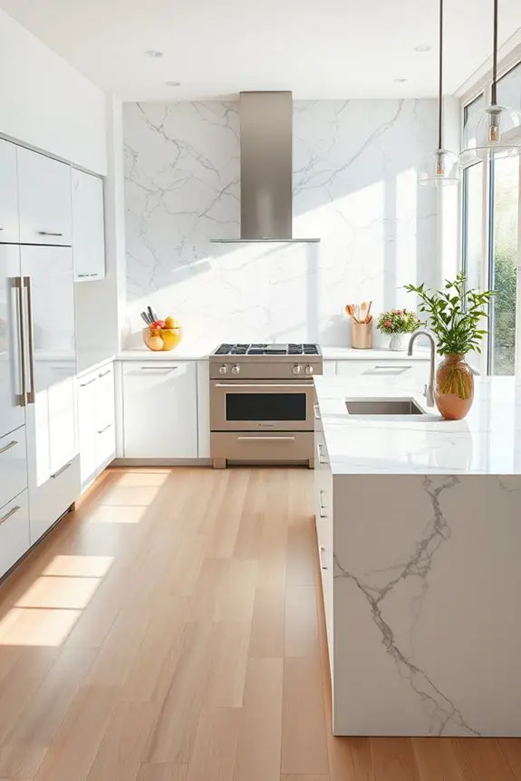 elegant marble kitchen accents
