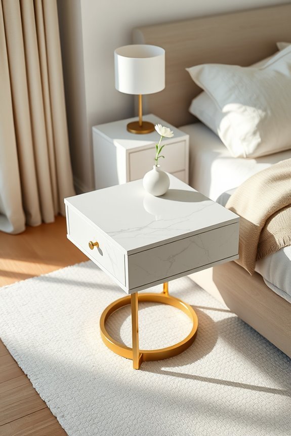 elegant marble nightstand design