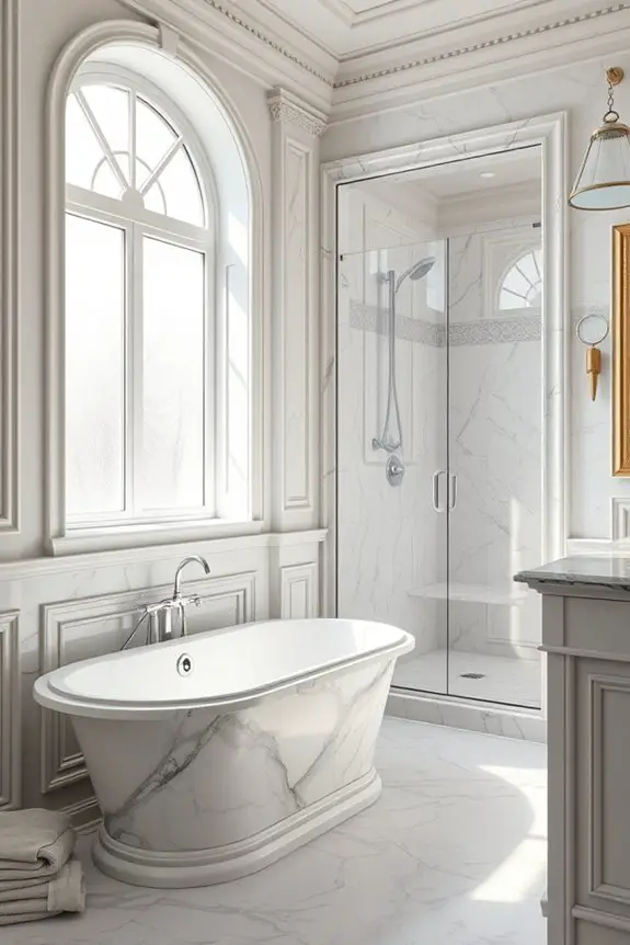 elegant marble trims enhance