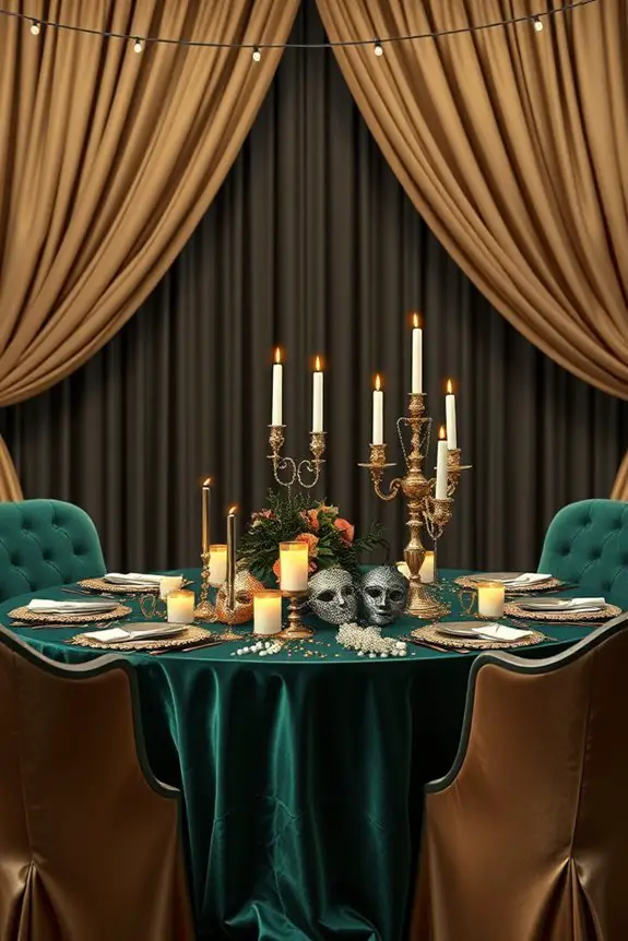 elegant masquerade anniversary decor