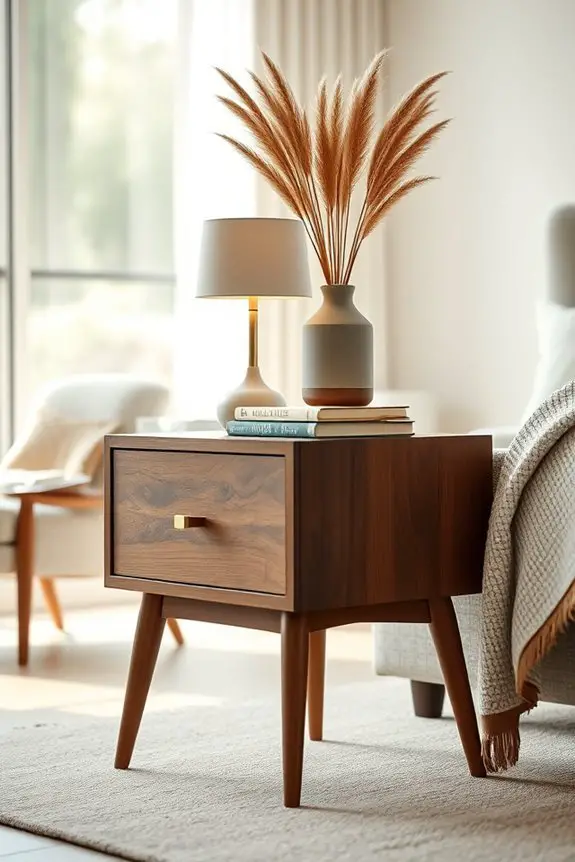 elegant mid century bedside table